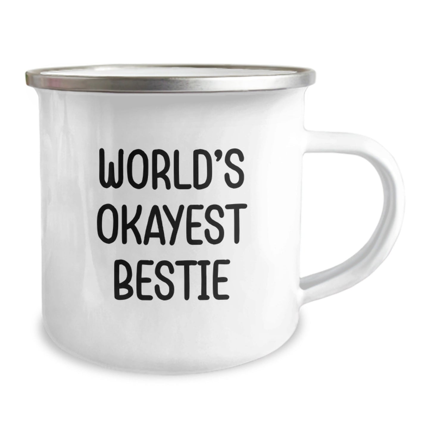 Funny Bestie Gifts, World's Okayest Bestie Camping Mug, Birthday Unique Gifts from Friends, Gifts for Bestie - The Buy Boom