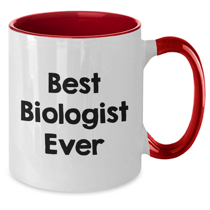 Funny Biologist Gifts - Best Biologist Ever Quote Two Tone Coffee Mug for Graduation, Gifts from Friends, Family, Coworkers to Biologists - The Buy Boom