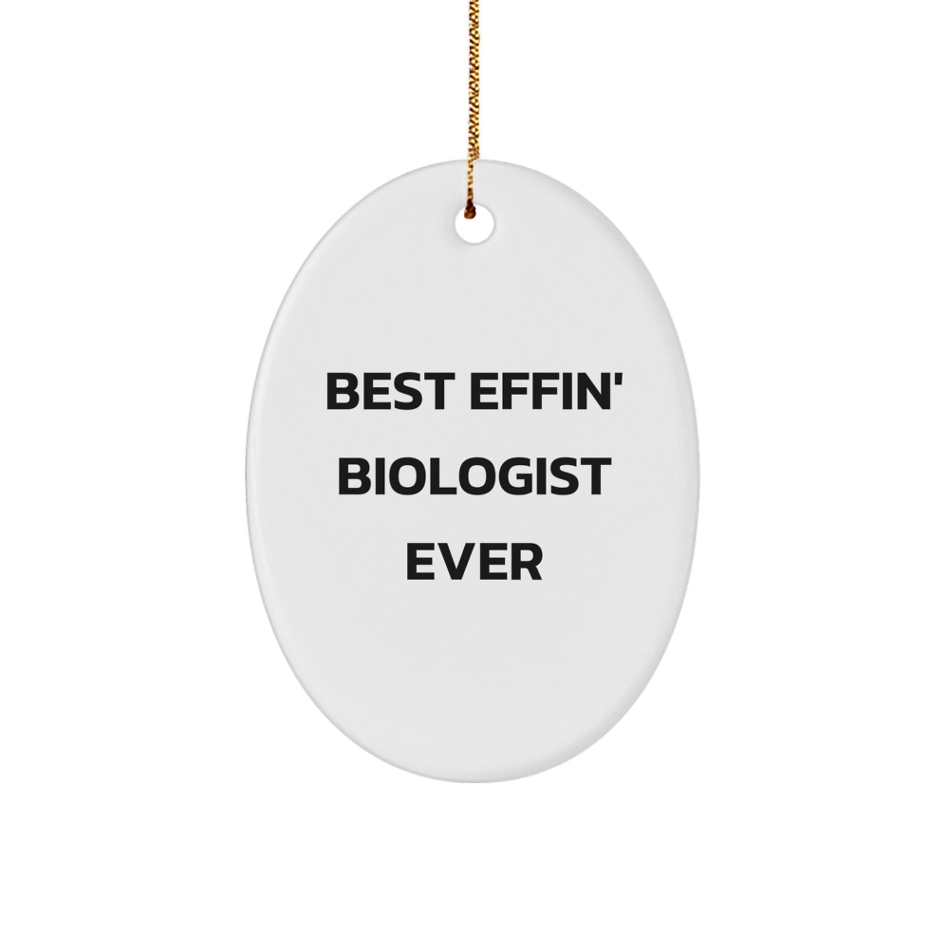 Funny Biologist Oval Ornament Gifts from Friends - Best Effin' Biologist Ever Christmas Unique Gifts - The Buy Boom