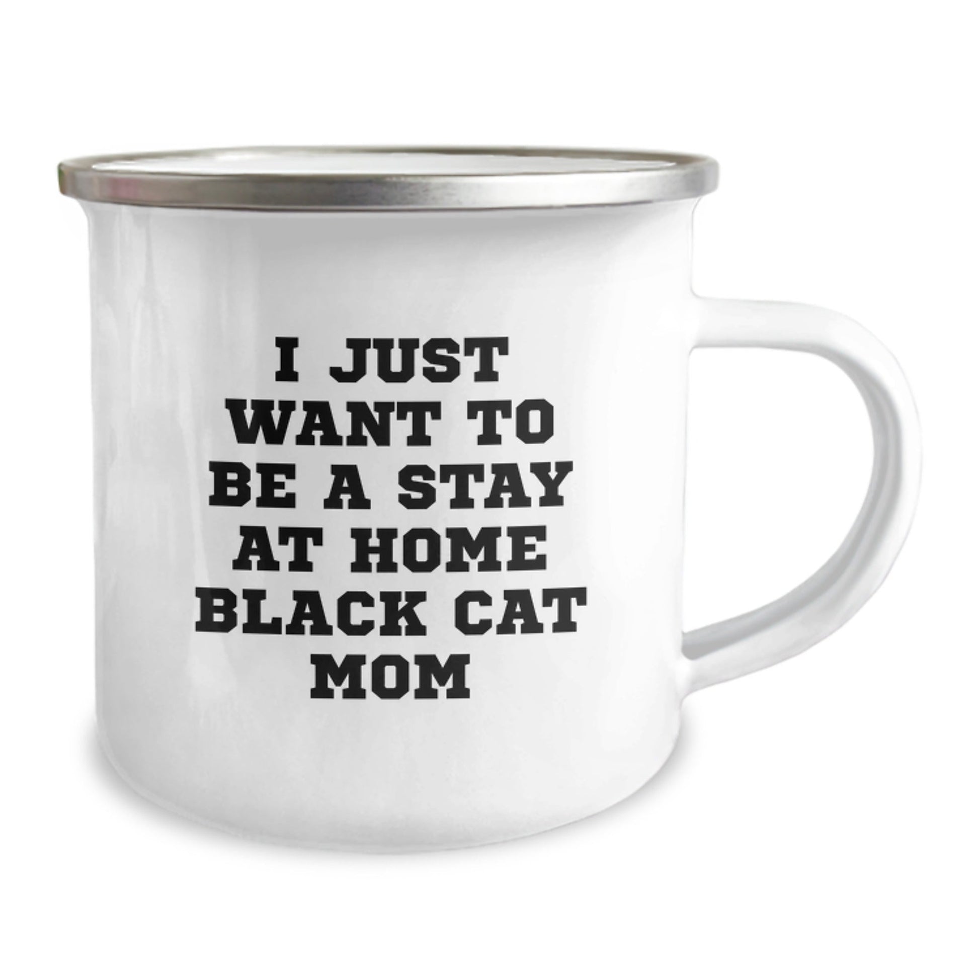Funny Black Cat Mom Gifts for Her - I Just Want To Be A Stay At Home Black Cat Mom Camping Mug from Friends, Unique Birthday Unique Gifts for Her - The Buy Boom