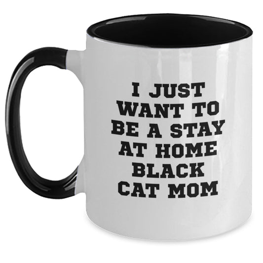 Funny Black Cat Mom Two Tone Coffee Mug Gifts from Friends to Black Cat Enthusiasts Birthday Unique Gifts - The Buy Boom