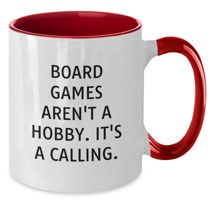 Funny Board Games Gifts for Men, Women, Friends, and Family - Two Tone Coffee Mug 'Board Games Aren't A Hobby, It's A Calling' Christmas Unique - The Buy Boom