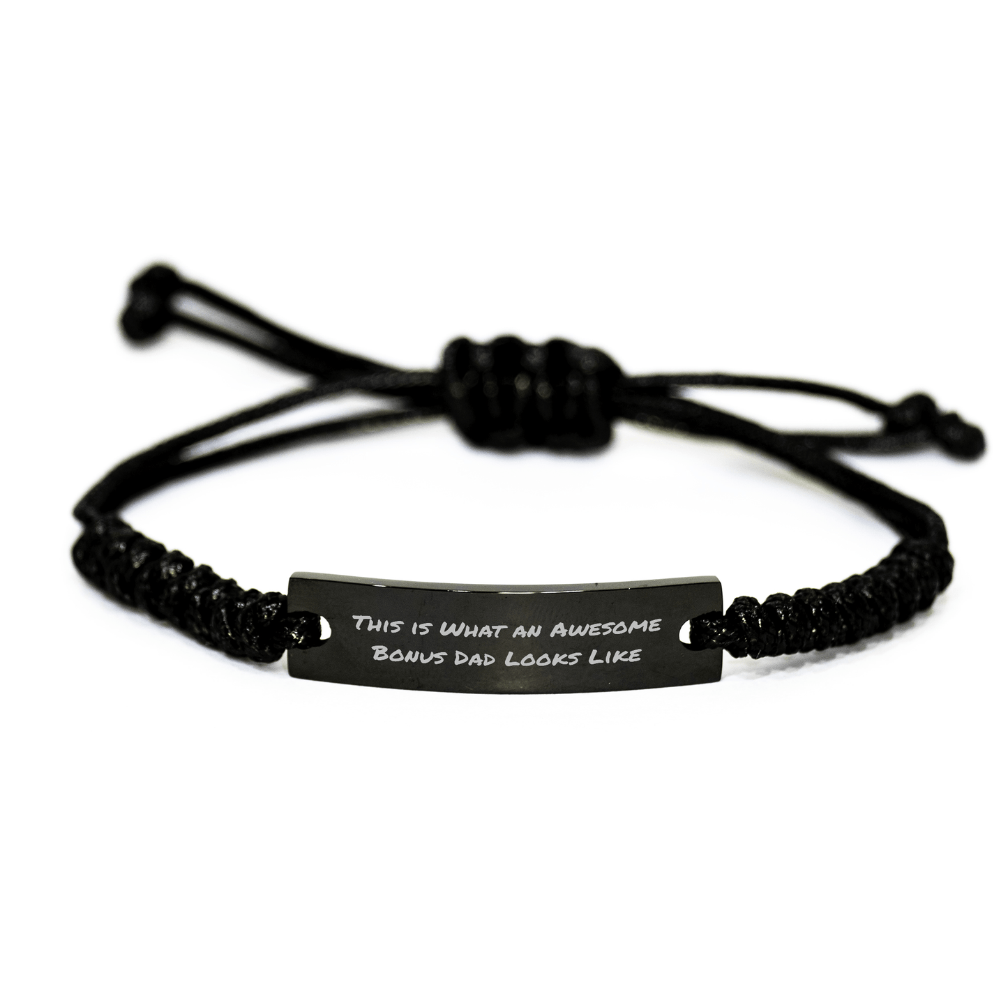 Funny Bonus Dad Gifts from Men to Awesome Bonus Dads - This Is What An Awesome Bonus Dad Looks Like Rope Bracelet for Father's Day - The Buy Boom