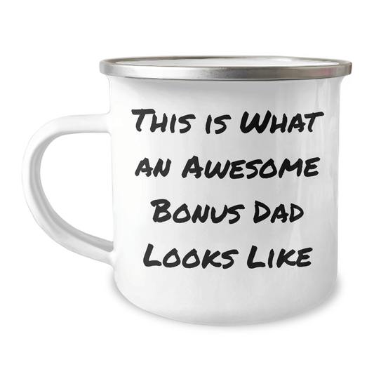 Funny Bonus Dad Gifts from Men, Unique Camping Mug for Father's Day, 'This Is What An Awesome Bonus Dad Looks Like' - The Buy Boom
