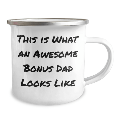Funny Bonus Dad Gifts from Men, Unique Camping Mug for Father's Day, 'This Is What An Awesome Bonus Dad Looks Like' - The Buy Boom