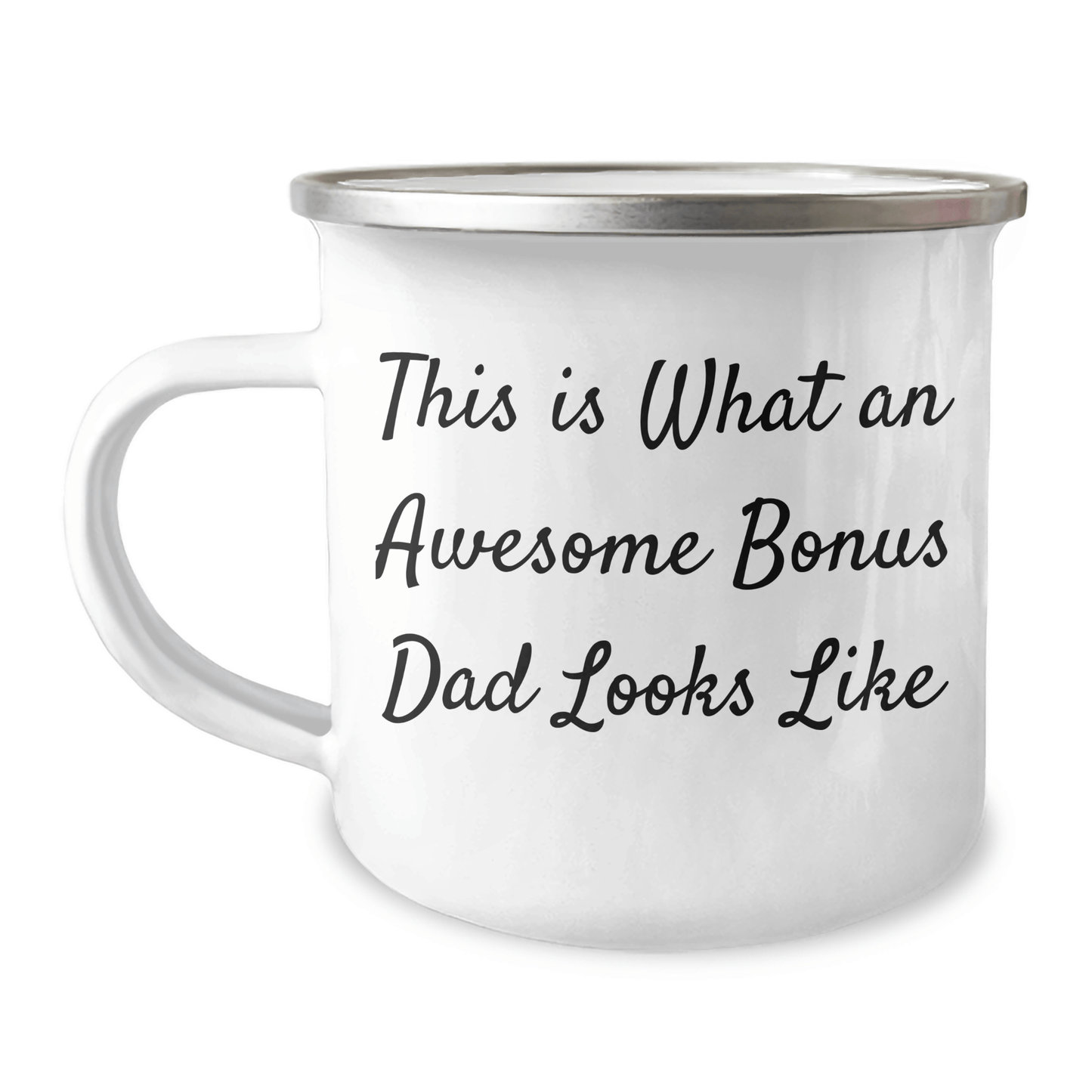 Funny Bonus Dad Gifts - This Is What An Awesome Bonus Dad Looks Like 12 oz Camping Mug, Gifts from Friends for Bonus Dad, Unique Father's Day Unique Gifts - The Buy Boom