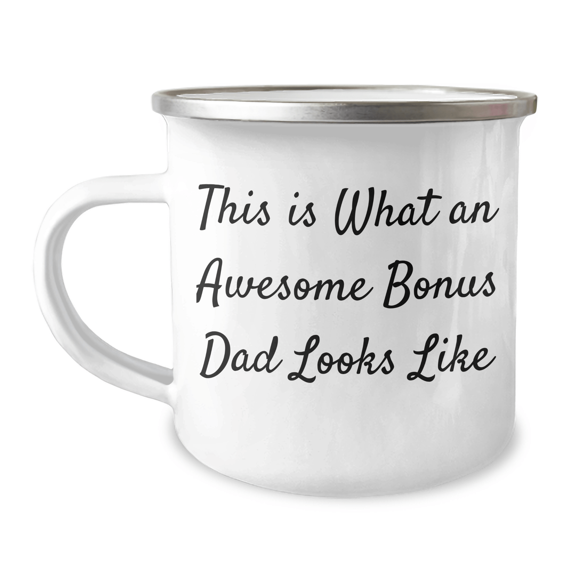 Funny Bonus Dad Gifts - This Is What An Awesome Bonus Dad Looks Like 12 oz Camping Mug, Gifts from Friends for Bonus Dad, Unique Father's Day Unique Gifts - The Buy Boom
