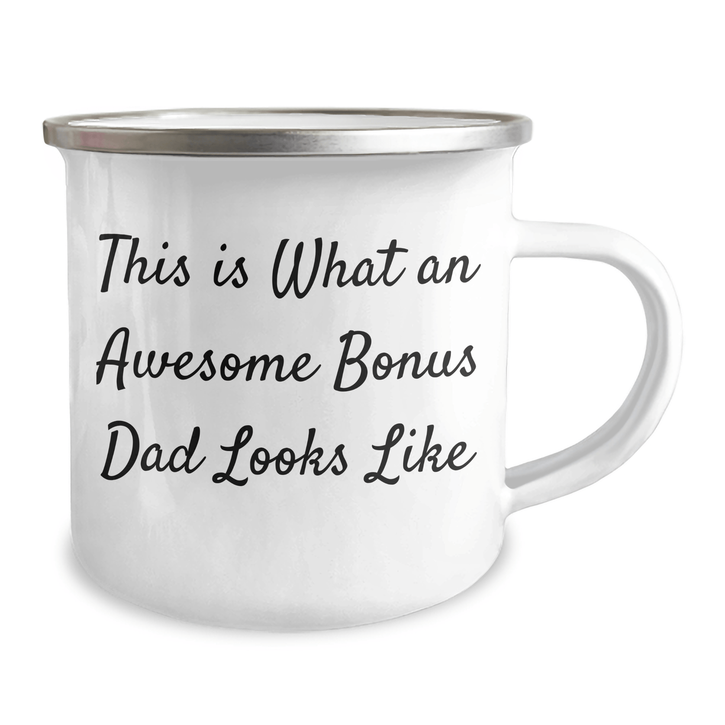 Funny Bonus Dad Gifts - This Is What An Awesome Bonus Dad Looks Like 12 oz Camping Mug, Gifts from Friends for Bonus Dad, Unique Father's Day Unique Gifts - The Buy Boom