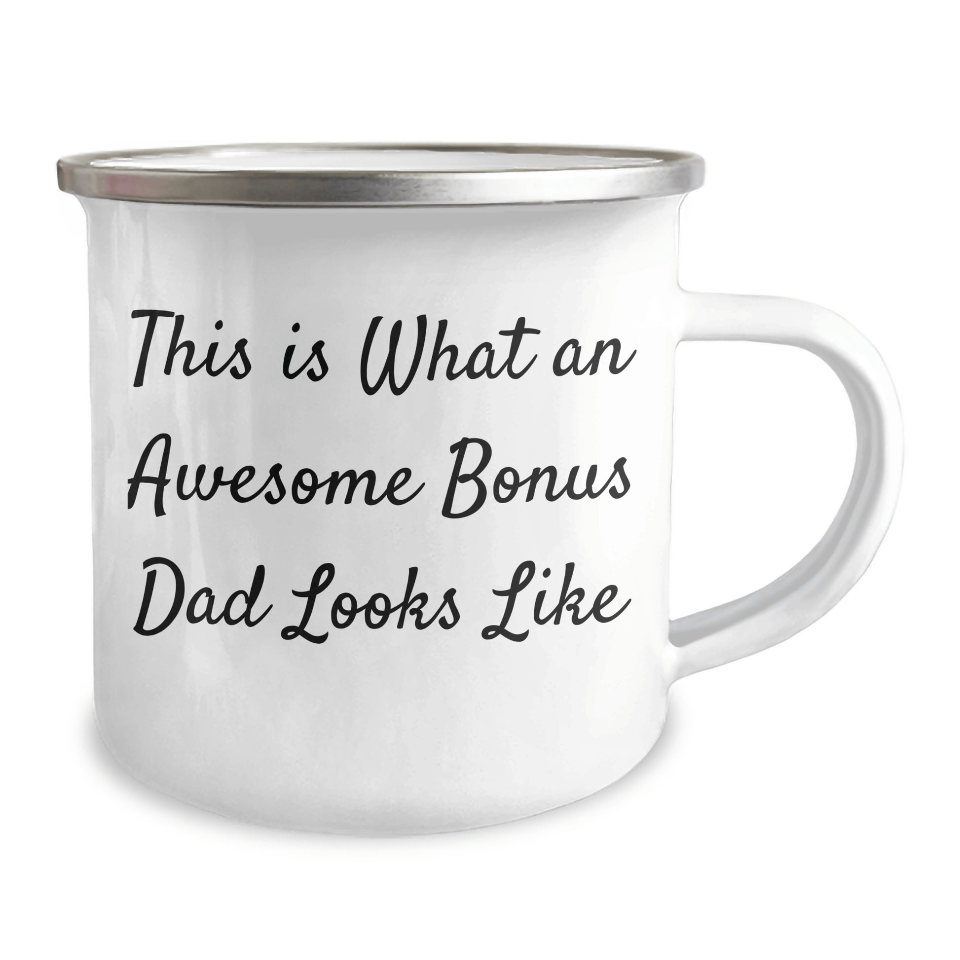 Funny Bonus Dad Gifts - This Is What An Awesome Bonus Dad Looks Like 12 oz Camping Mug, Gifts from Friends for Bonus Dad, Unique Father's Day Unique Gifts - The Buy Boom