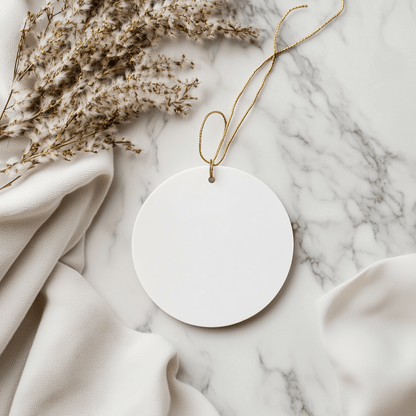 Funny Bonus Dad Gifts: 'This Is What An Awesome Bonus Dad Looks Like' Circle Ornament, White, 2.75" Tall, Gifts from Men to Bonus Dad for Christmas - The Buy Boom