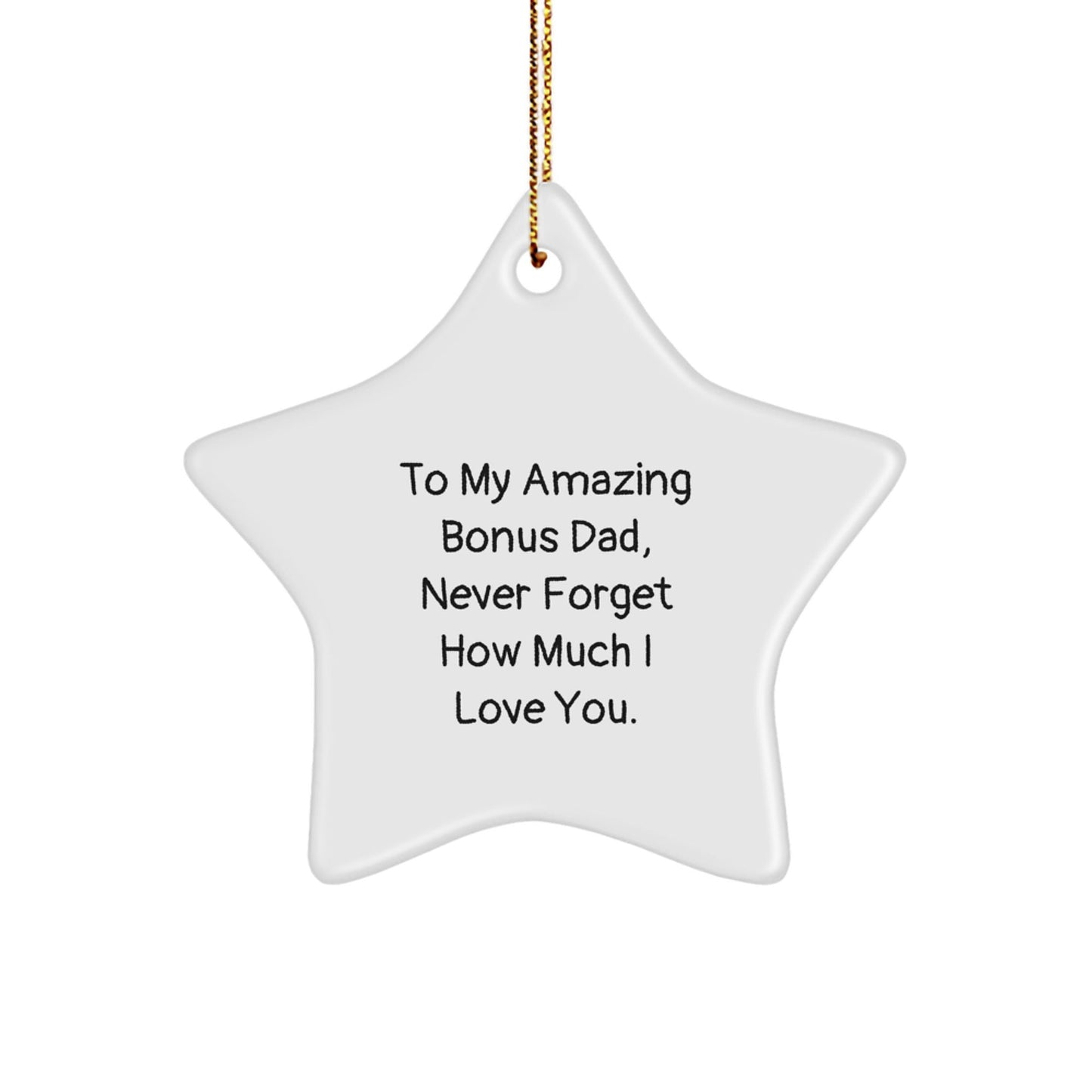 Funny Bonus Dad Gifts: To My Amazing Bonus Dad Star Ornament, Gifts from Family for Christmas - The Buy Boom