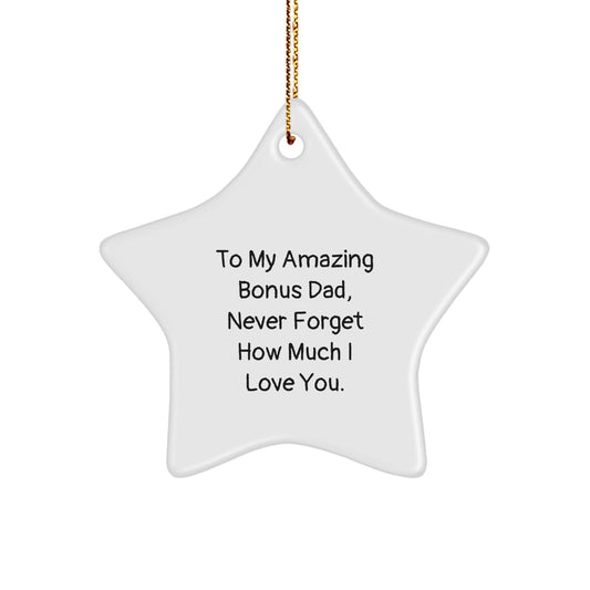 Funny Bonus Dad Gifts: To My Amazing Bonus Dad Star Ornament, Gifts from Family for Christmas - The Buy Boom