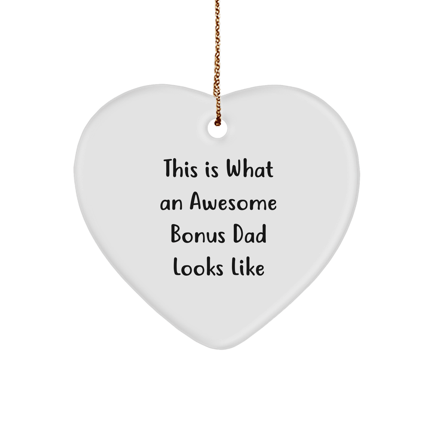Funny Bonus Dad Heart Ornament, This Is What An Awesome Bonus Dad Looks Like, Gifts for Bonus Dads from Family, Perfect Christmas Unique Gifts - The Buy Boom