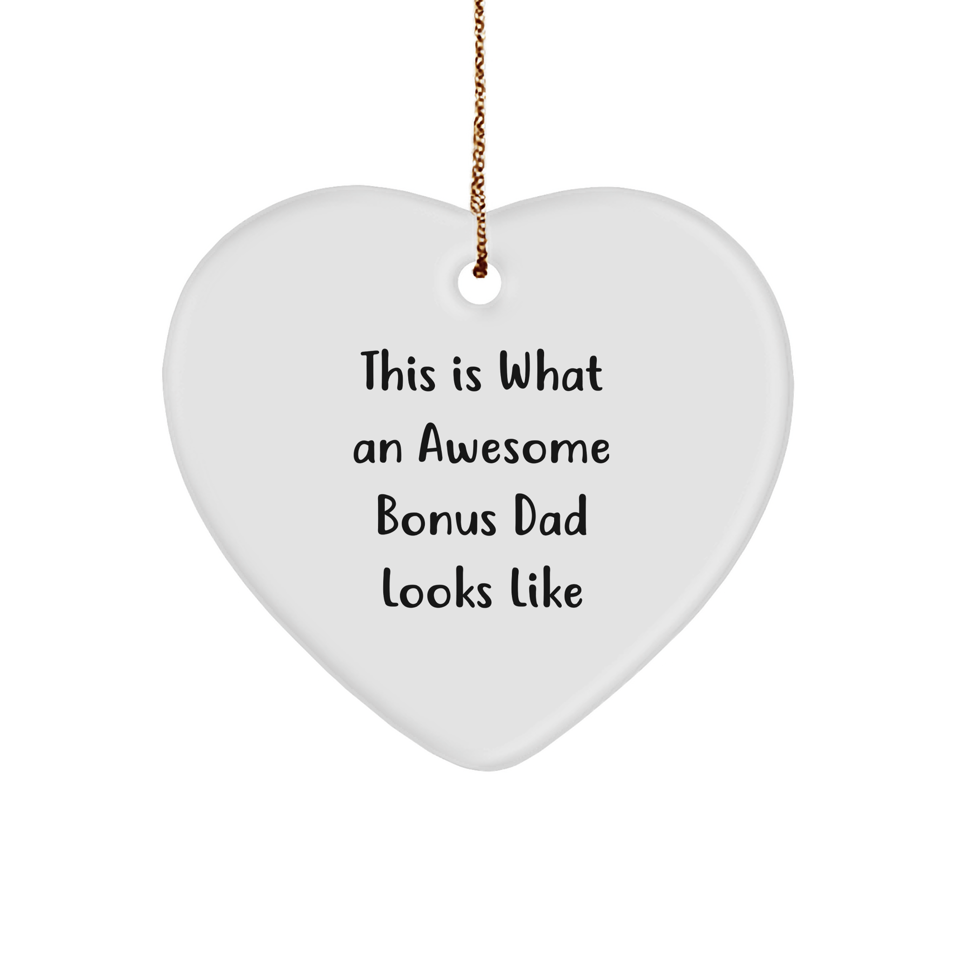 Funny Bonus Dad Heart Ornament, This Is What An Awesome Bonus Dad Looks Like, Gifts for Bonus Dads from Family, Perfect Christmas Unique Gifts - The Buy Boom