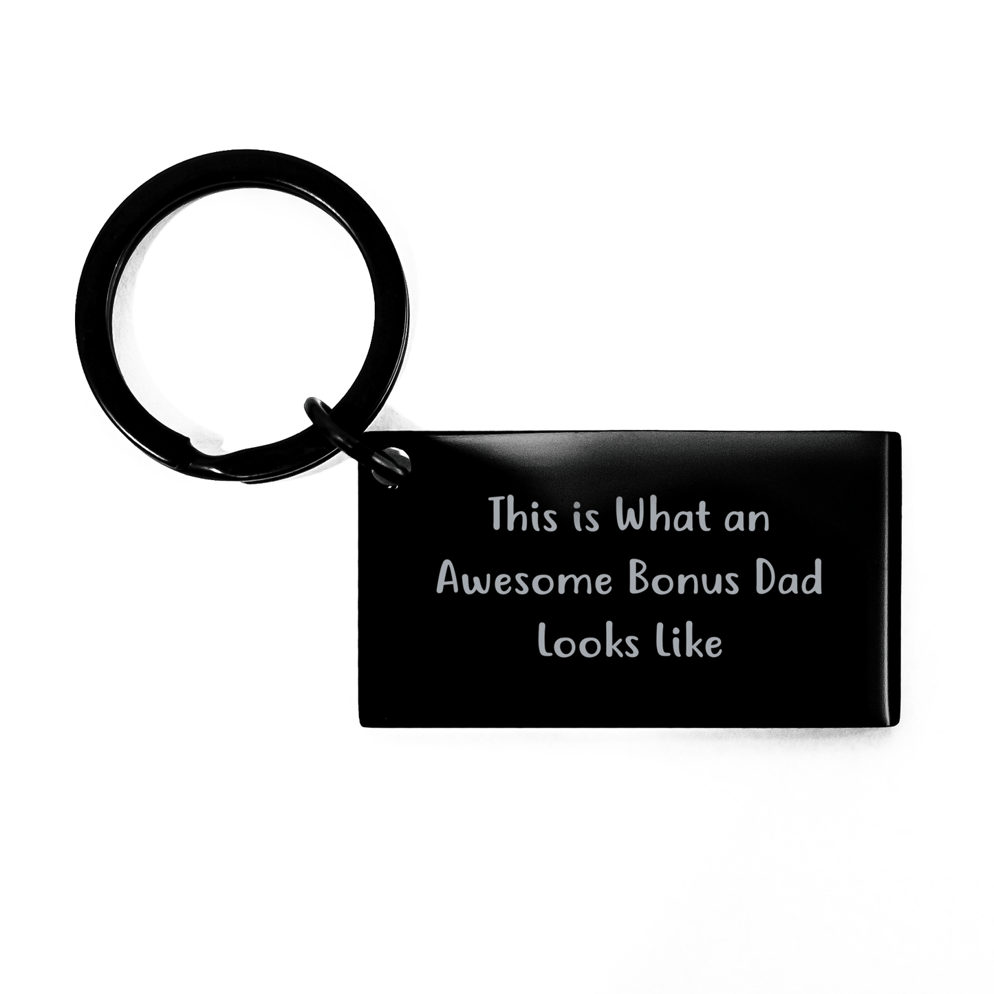 Funny Bonus Dad Keychain Gifts from Friends for Awesome Men, This Is What An Awesome Bonus Dad Looks Like - The Buy Boom