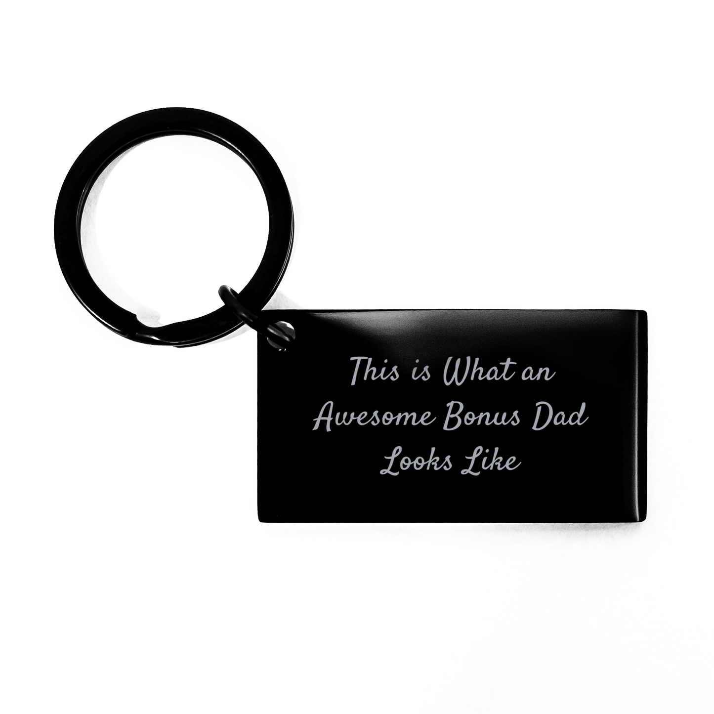 Funny Bonus Dad Keychain Gifts from Men to Bonus Dad on Father's Day - This Is What An Awesome Bonus Dad Looks Like - The Buy Boom