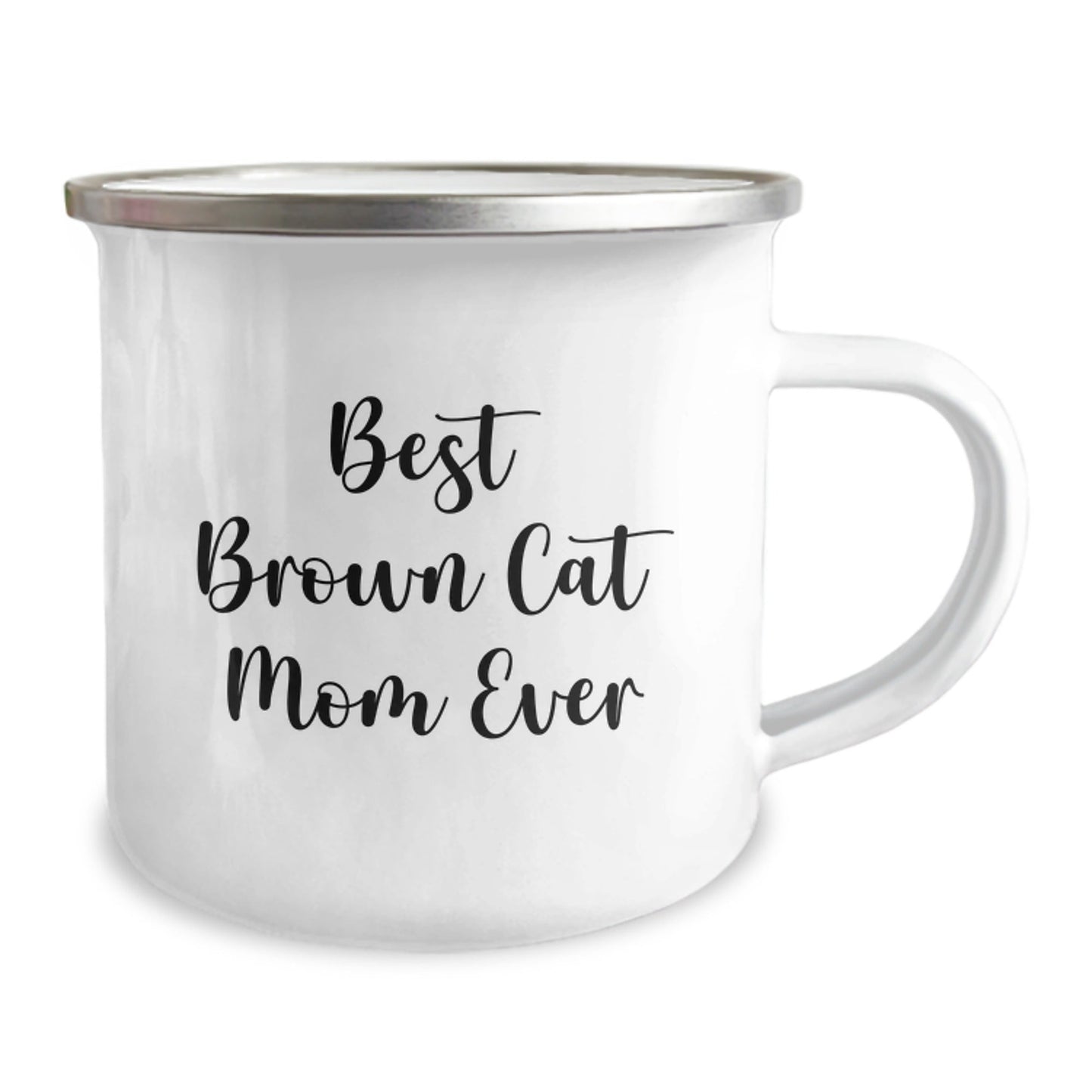 Funny Brown Cat Mom Gifts from Family to Graduating Brown Cat Lover - 'Best Brown Cat Mom Ever' Camping Mug - The Buy Boom