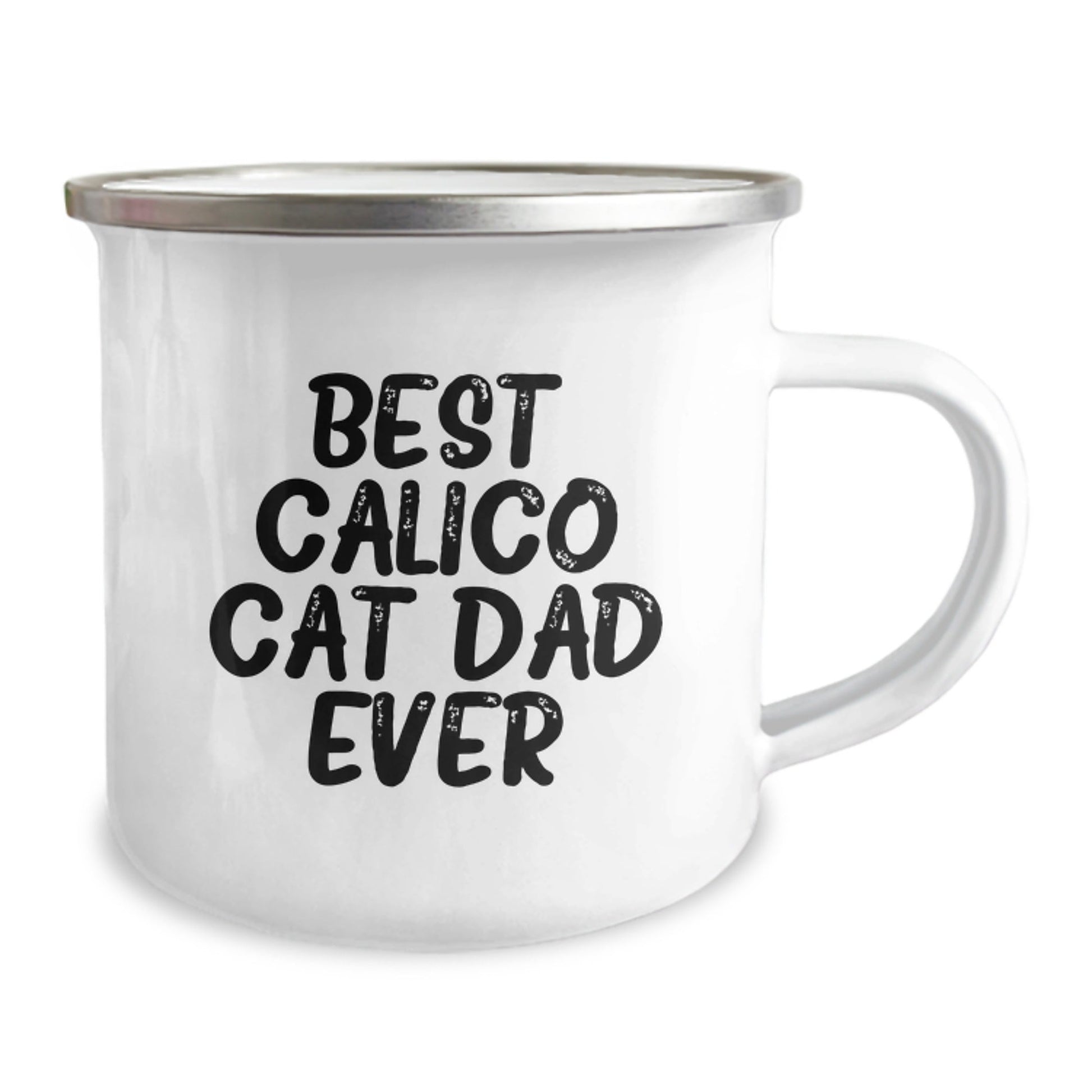 Funny Calico Cat Dad Ever Gifts for Him from Mom - 12 oz Camping Mug for Graduation - The Buy Boom