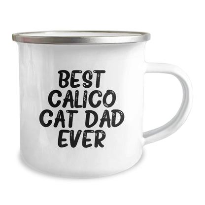 Funny Calico Cat Dad Ever Gifts for Him from Mom - 12 oz Camping Mug for Graduation - The Buy Boom
