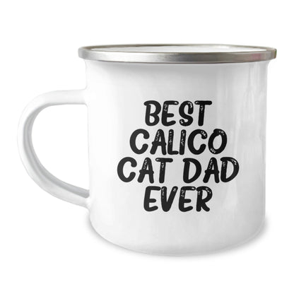 Funny Calico Cat Dad Ever Gifts for Him from Mom - 12 oz Camping Mug for Graduation - The Buy Boom