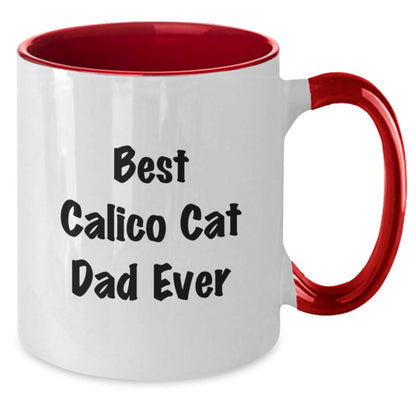 Funny Calico Cat Dad Ever Gifts for Him, Two Tone Coffee Mugs from Mom, Unique Graduation Ideas for Calico Cat Lovers - The Buy Boom