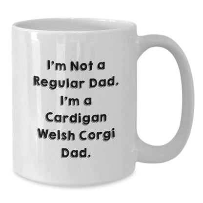 Funny Cardigan Welsh Corgi Dog Dad Christmas Unique Gift for Men Friends Family White Coffee Mug - The Buy Boom