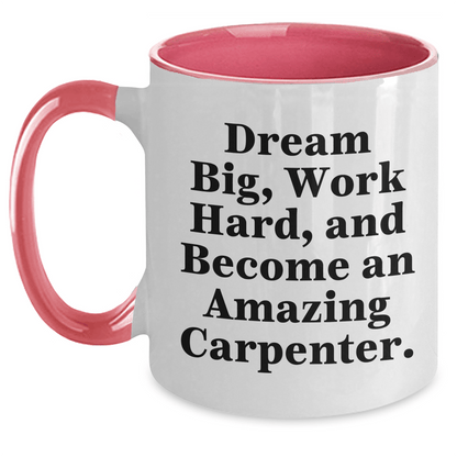 Funny Carpenter Gifts from Family and Friends - Two Tone Coffee Mug with Inspirational Quote - The Buy Boom