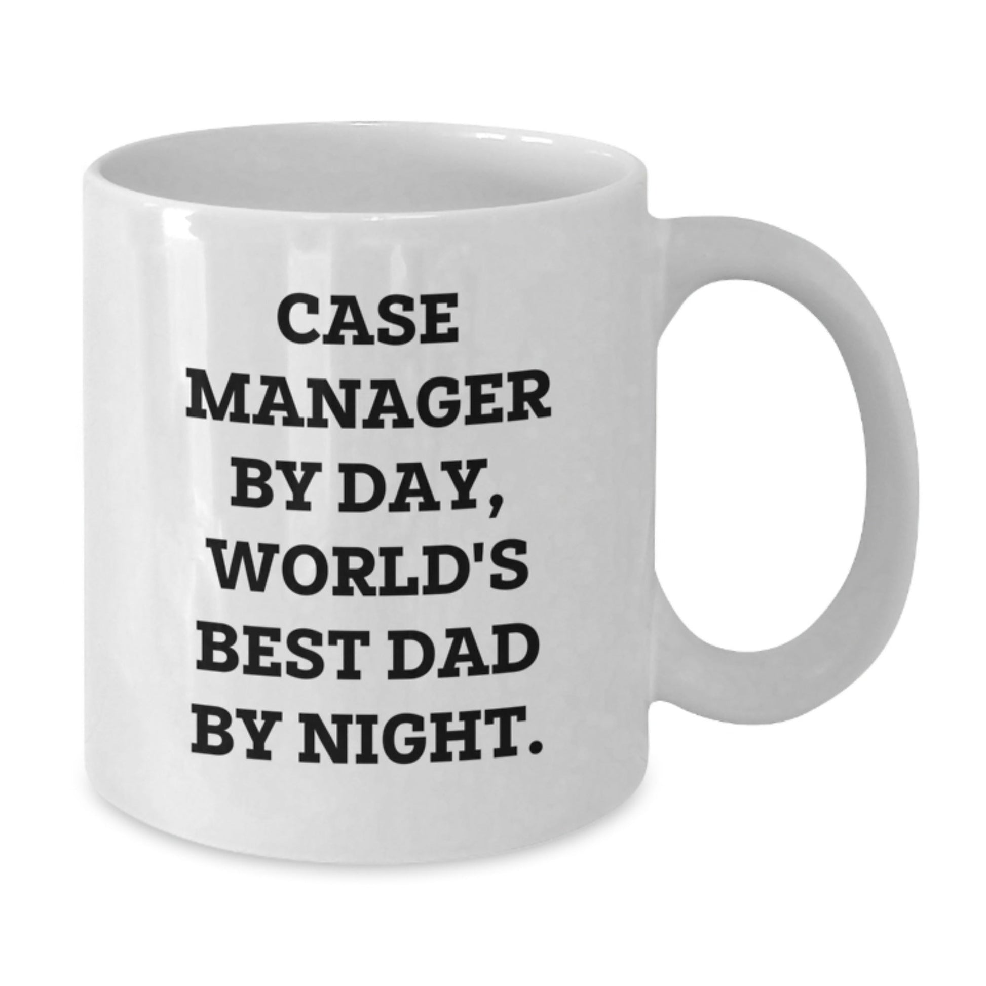 Funny Case Manager Gifts from Friends for Men - Case Manager By Day, World's Best Dad By Night. - White Coffee Mug for Graduation - The Buy Boom