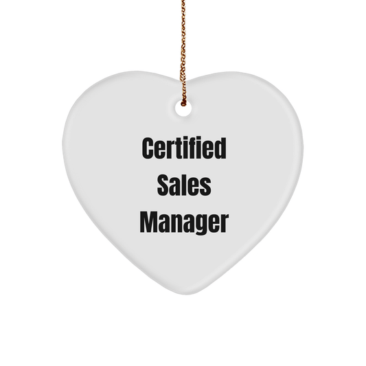Funny Certified Sales Manager Heart Ornament Gifts for Sales Managers from Friends, Coworkers, Family - Christmas Unique Gifts - The Buy Boom