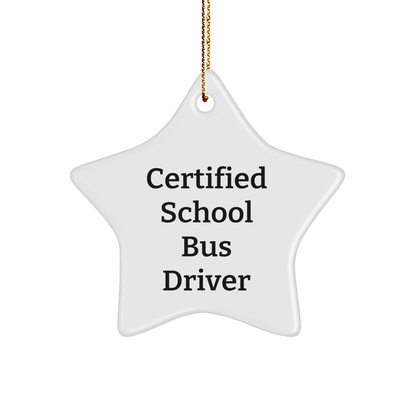 Funny Certified School Bus Driver Gifts from Friends for School Bus Driver Christmas Star Ornament - The Buy Boom
