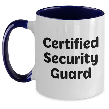 Funny Certified Security Guard Two Tone Coffee Mugs Gifts from Men to Security Guard, Father's Day Unique Gifts, Black and White, Red and White, Navy and White, Pink and White Options - The Buy Boom