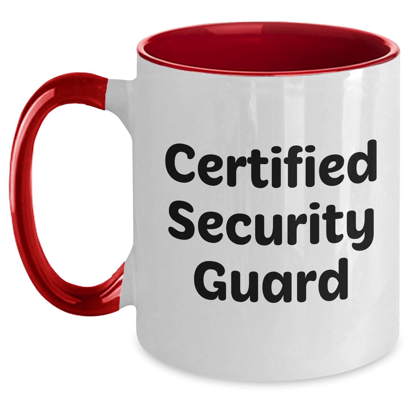 Funny Certified Security Guard Two Tone Coffee Mugs Gifts from Men to Security Guard, Father's Day Unique Gifts, Black and White, Red and White, Navy and White, Pink and White Options - The Buy Boom