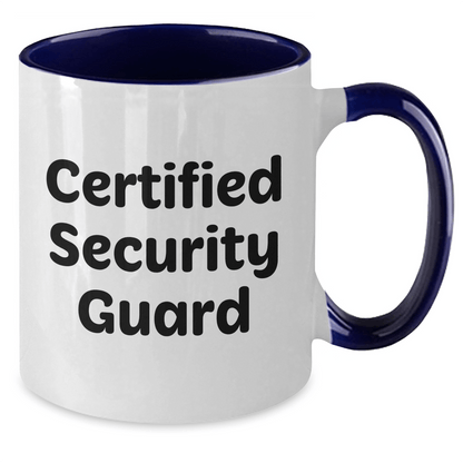 Funny Certified Security Guard Two Tone Coffee Mugs Gifts from Men to Security Guard, Father's Day Unique Gifts, Black and White, Red and White, Navy and White, Pink and White Options - The Buy Boom