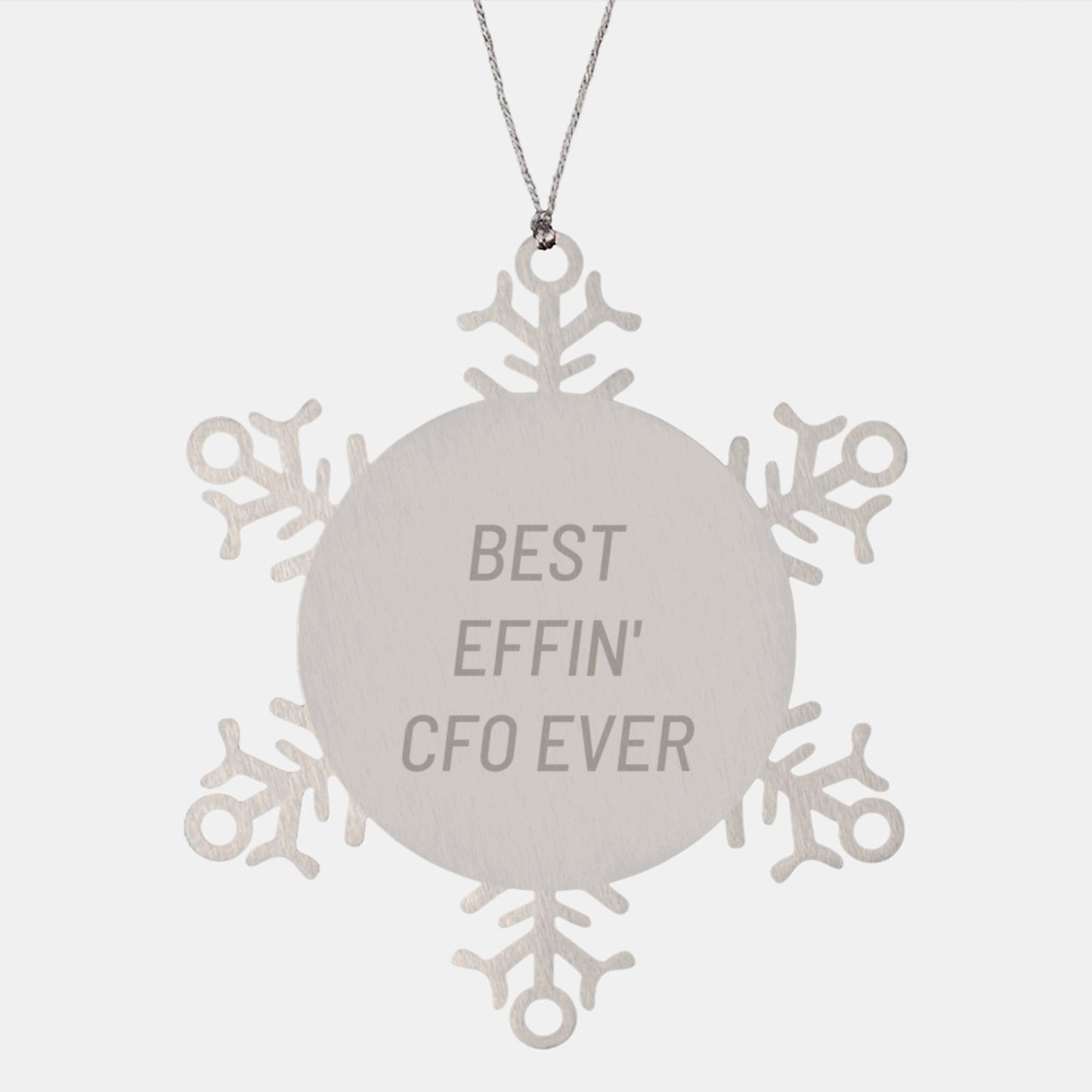 Funny CFO Christmas Unique Gifts from Friends for Men, Women, and Coworkers - Best Effin' Cfo Ever Snowflake Ornament - The Buy Boom