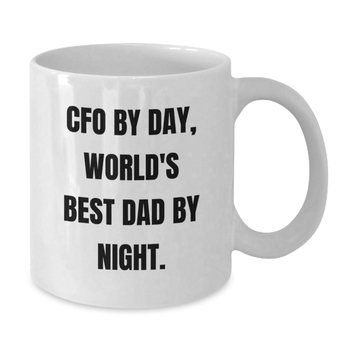 Funny CFO Gifts - CFO By Day, World's Best Dad By Night. White Coffee Mug - Gifts from Men to CFO for Birthday - The Buy Boom