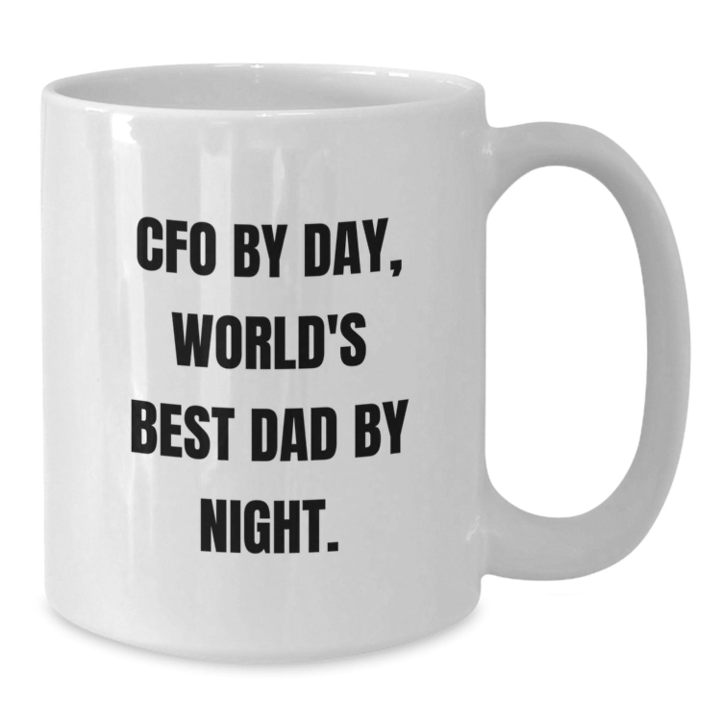 Funny CFO Gifts - CFO By Day, World's Best Dad By Night. White Coffee Mug - Gifts from Men to CFO for Birthday - The Buy Boom