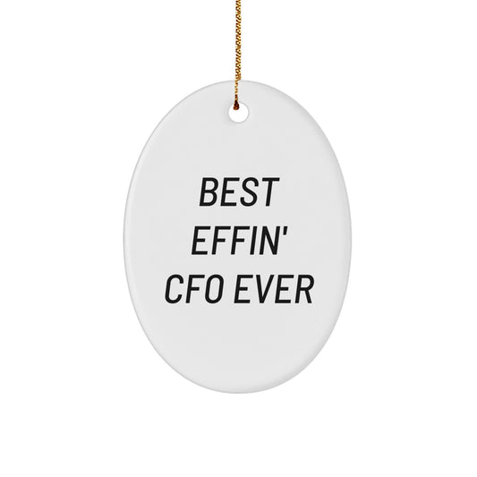 Funny CFO Gifts for Men, Best Effin' CFO Ever Oval Ornament for Christmas Unique Gifts from Friends or Family - The Buy Boom