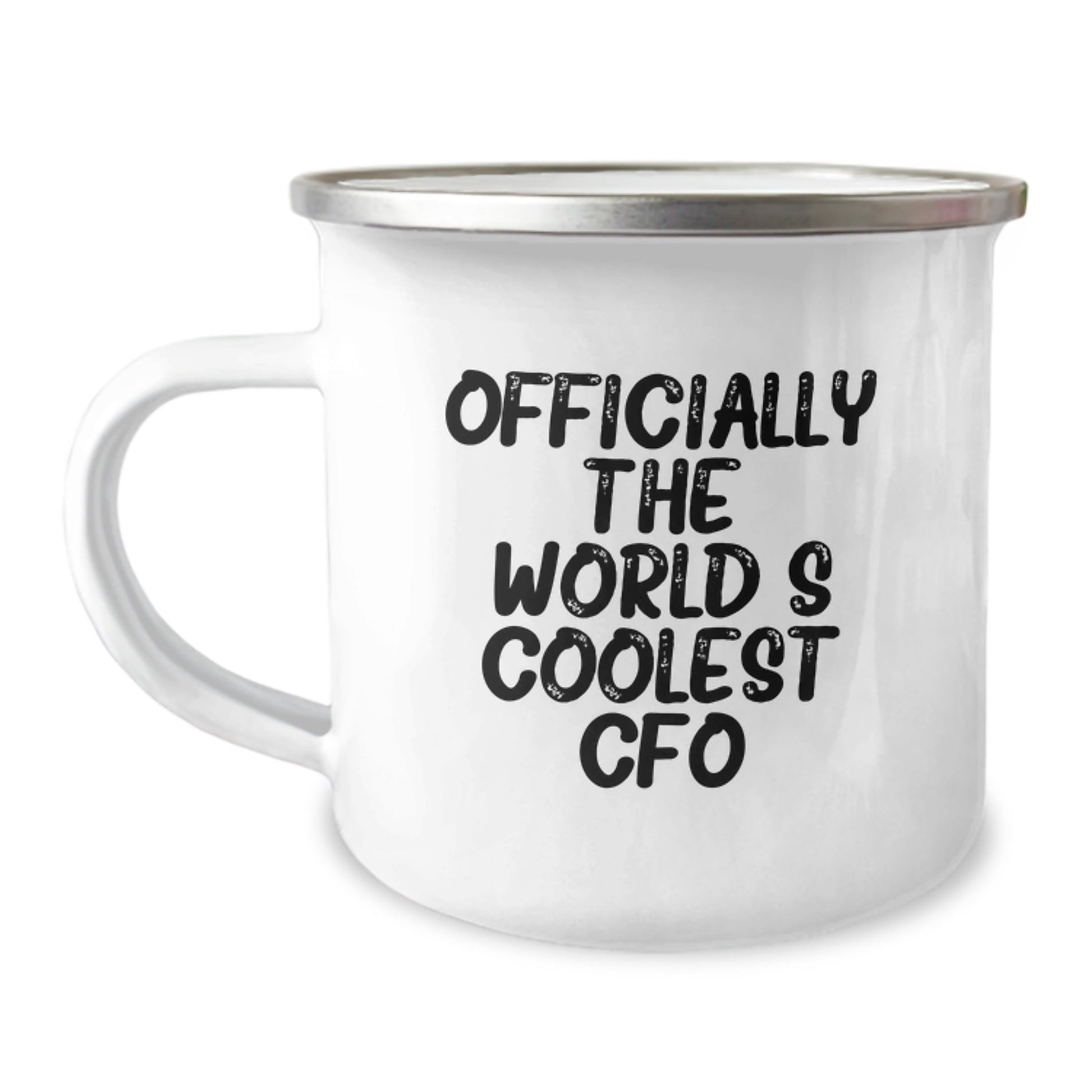 Funny CFO Gifts from Friends to World's Coolest CFO Men Camping Mug - 'Officially The World's Coolest Cfo' Quote - The Buy Boom