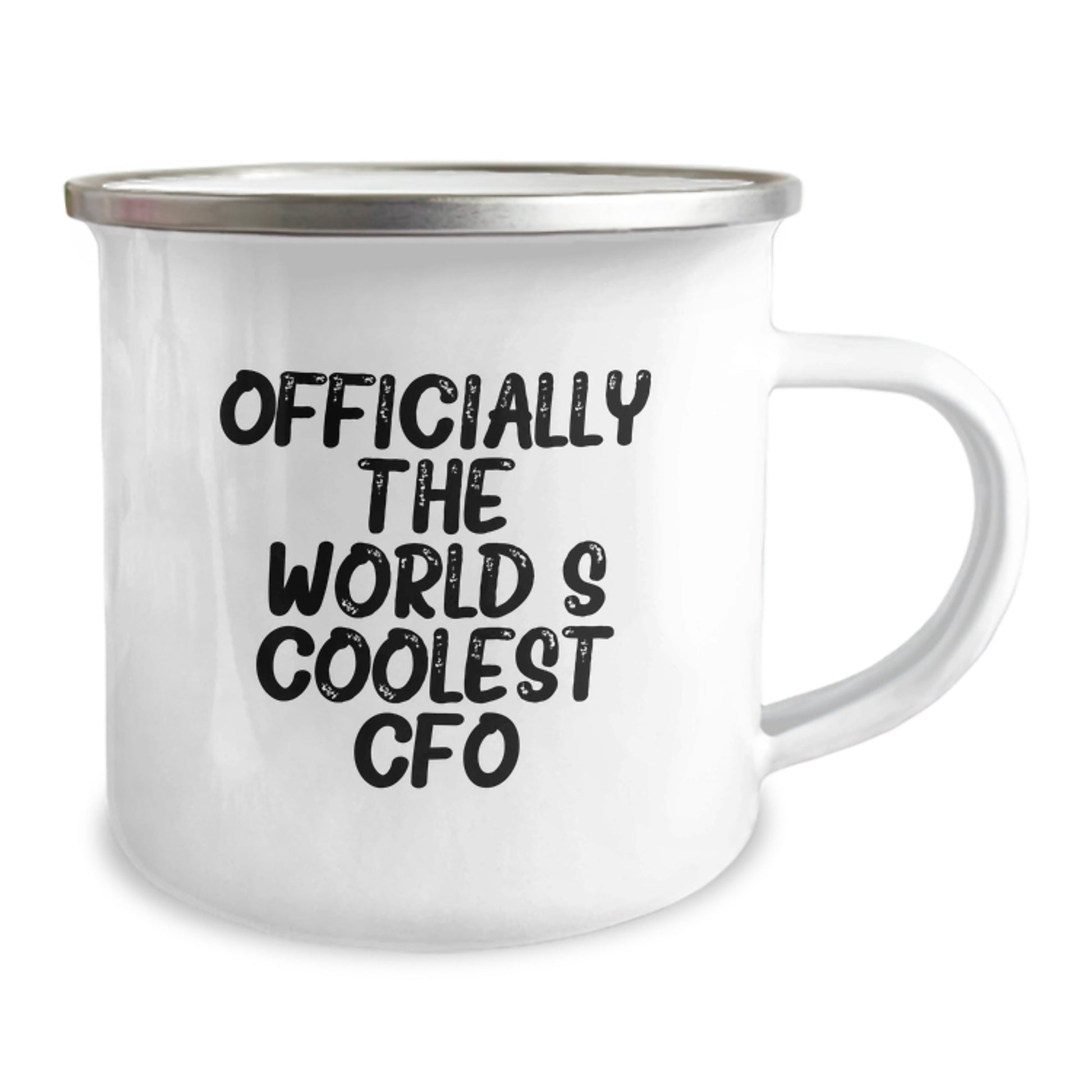 Funny CFO Gifts from Friends to World's Coolest CFO Men Camping Mug - 'Officially The World's Coolest Cfo' Quote - The Buy Boom