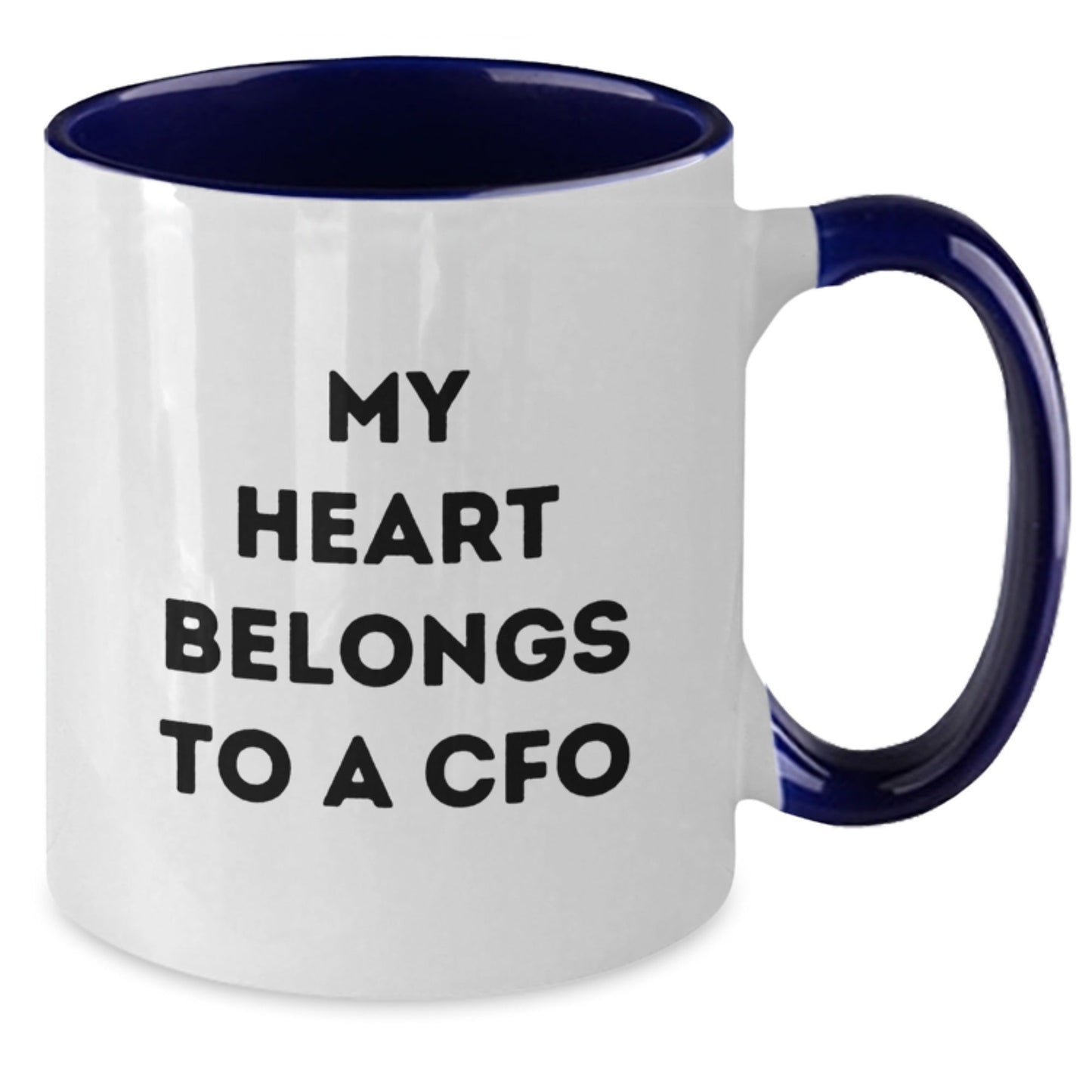 Funny CFO Gifts from Friends, Unique Two Tone Coffee Mugs for Birthday, 'My Heart Belongs To A Cfo' Quote - The Buy Boom