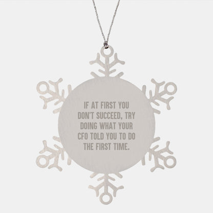 Funny CFO Gifts from Men, Christmas Unique Snowflake Ornament for CFO, CFO Christmas Unique Gift, CFO Funny Quote Gifts - The Buy Boom