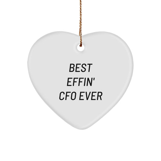 Funny CFO Gifts from Men for CFOs - Best Effin' CFO Ever Heart Ornament, Unique Christmas Unique Gifts for CFO - The Buy Boom
