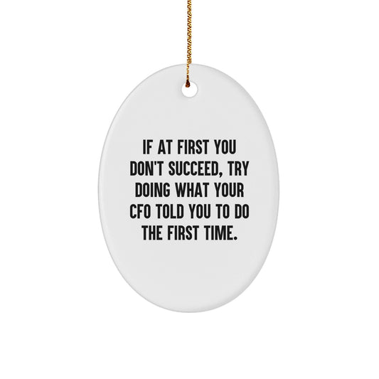 Funny CFO Gifts, Oval Ornament for CFO, Christmas Unique Gifts from Friends to CFO, Inspirational CFO Decoration - The Buy Boom