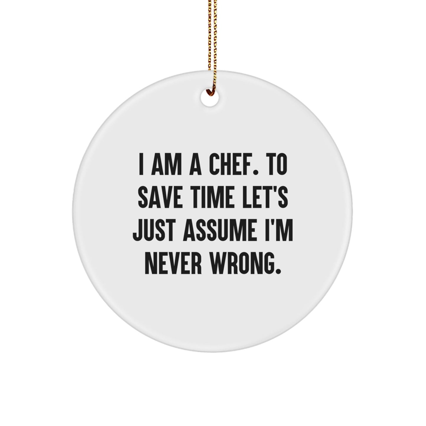 Funny Chef Circle Ornament, Gifts from Friends for Chef Men, Unique Christmas Decor - The Buy Boom