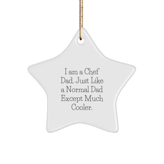 Funny Chef Dad Gifts for Men, I Am A Chef Dad Star Ornament, Christmas Unique Gifts from Family to Friends - The Buy Boom