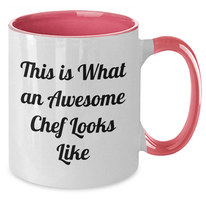 Funny Chef Gifts for Men, Two Tone Coffee Mug - 'This Is What An Awesome Chef Looks Like', Father's Day Unique Gifts from Family - The Buy Boom