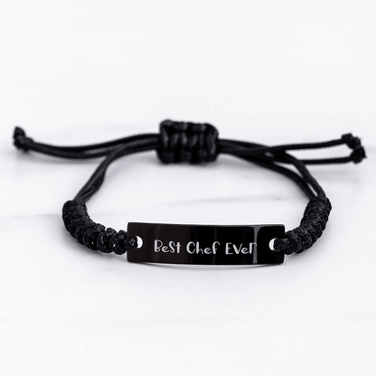 Funny Chef Gifts from Friends for Graduation - Best Chef Ever Rope Adjustable Black Stainless Steel, Interlaced Rope, Rust Resistant - Gift for Chef Women and Men - The Buy Boom