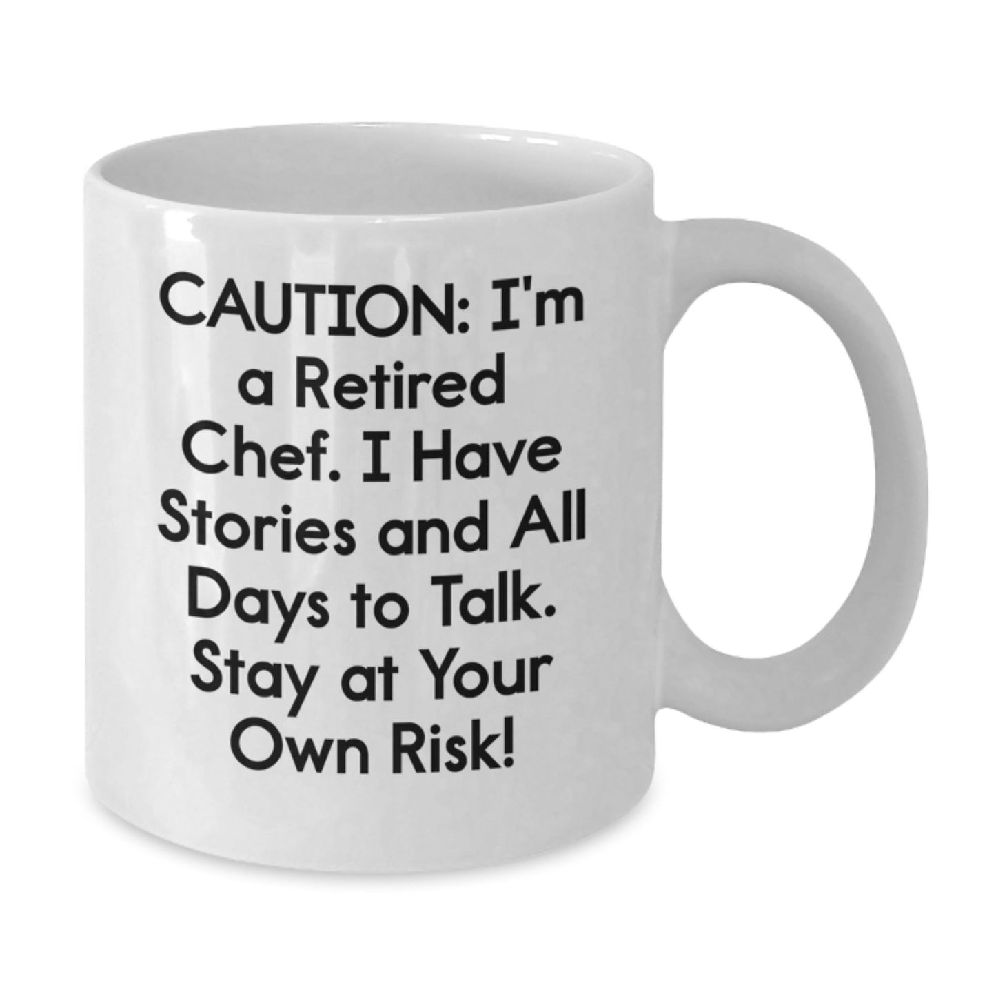 Funny Chef Gifts from Friends, Unique White Coffee Mug for Graduation, Stay At Your Own Risk!, 11oz/15oz Ceramic Mug - The Buy Boom