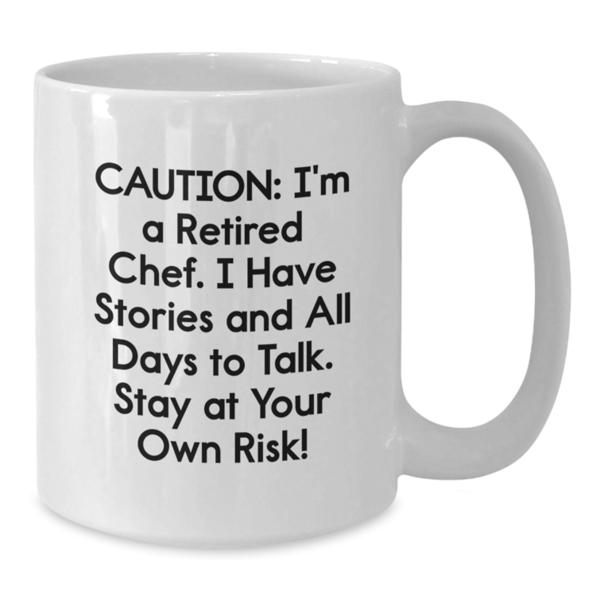 Funny Chef Gifts from Friends, Unique White Coffee Mug for Graduation, Stay At Your Own Risk!, 11oz/15oz Ceramic Mug - The Buy Boom