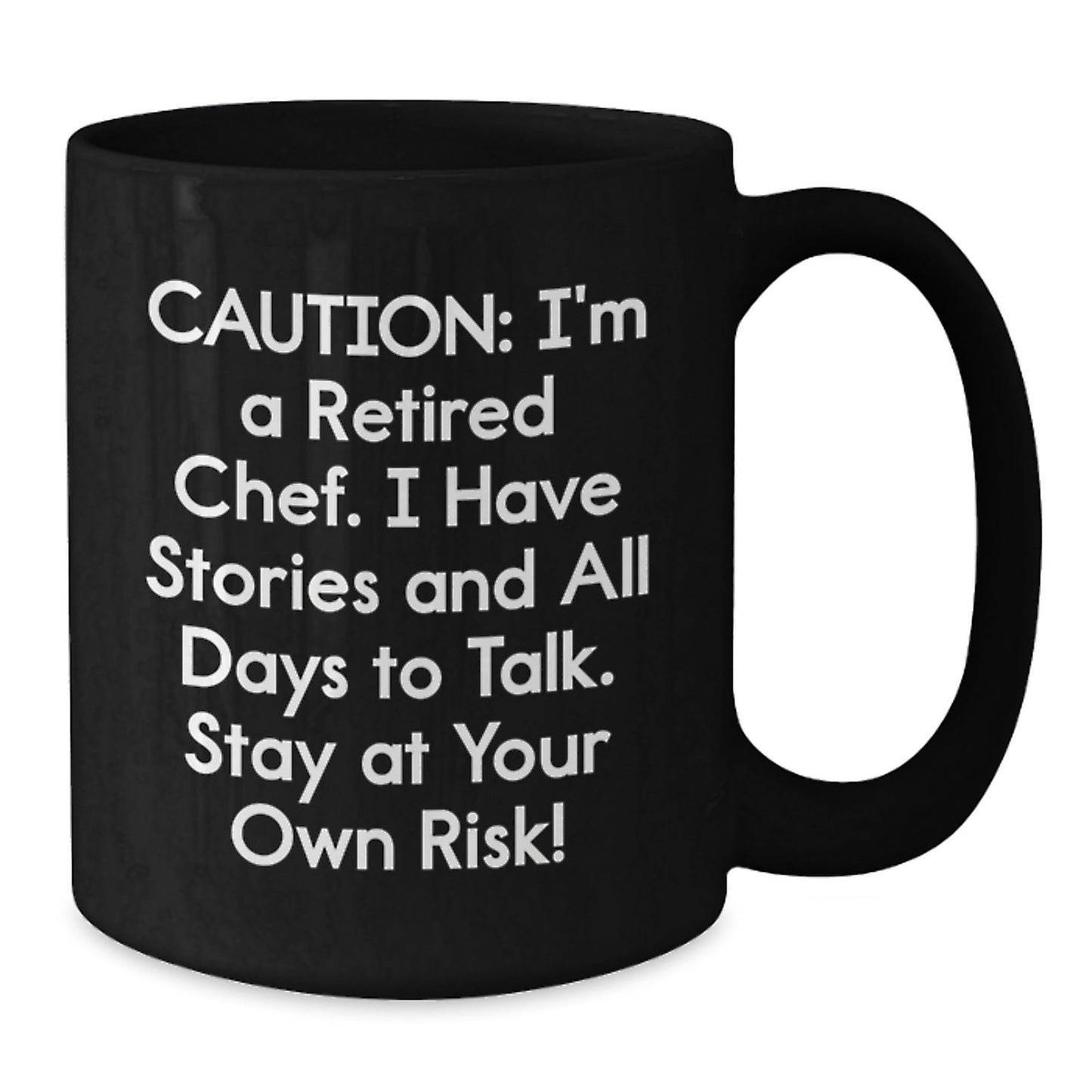Funny Chef Gifts from Men for Graduation Unique Black Coffee Mug, 'Caution: I'm A Retired Chef...', Chef Appreciation Mug for Friends, Family, or Coworkers - The Buy Boom